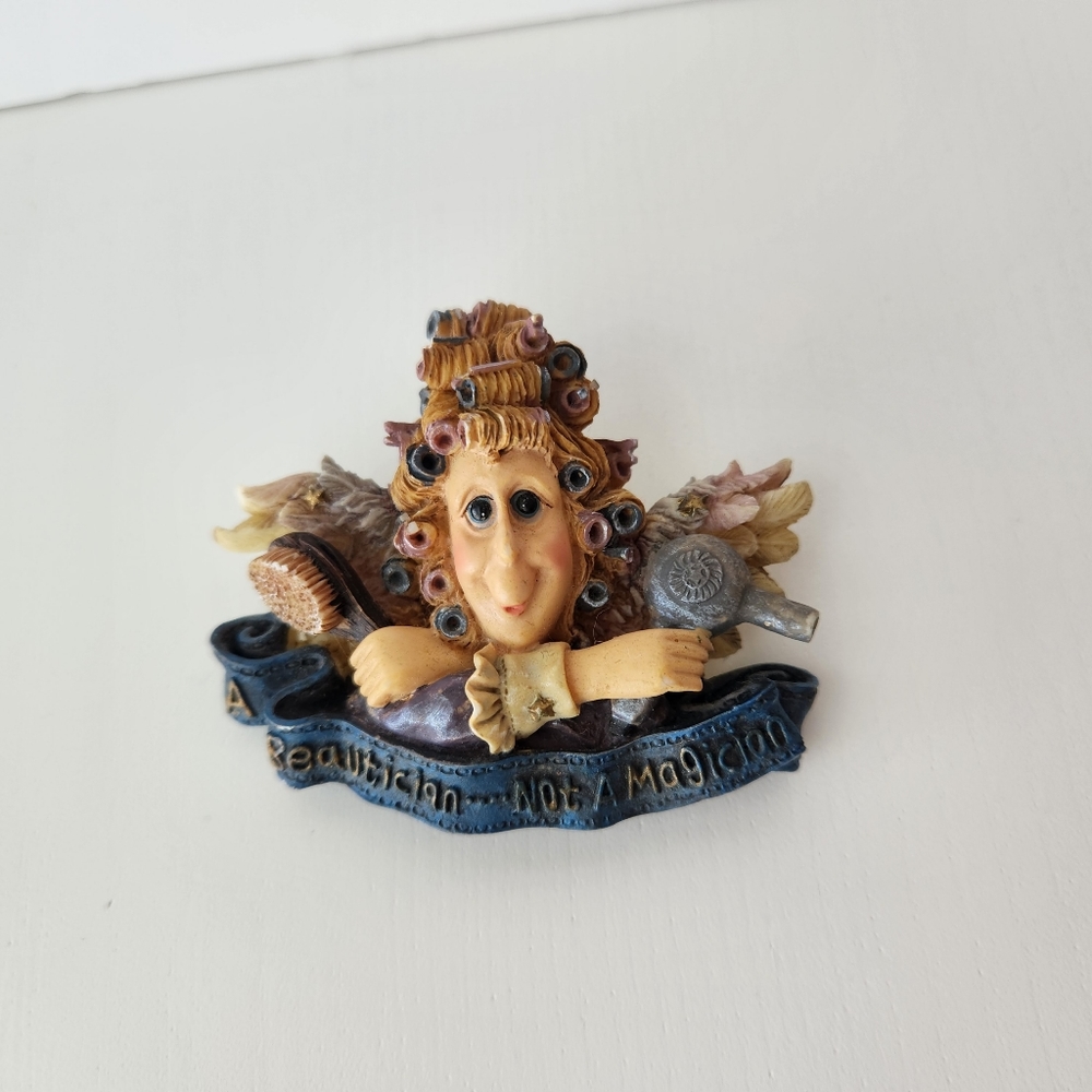 Vintage Beautician Hair Pin Resin Curler Hair Dryer Brush TBC 1997